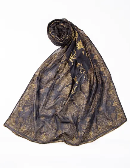 BLACK LAWN PRINTED DUPATTA